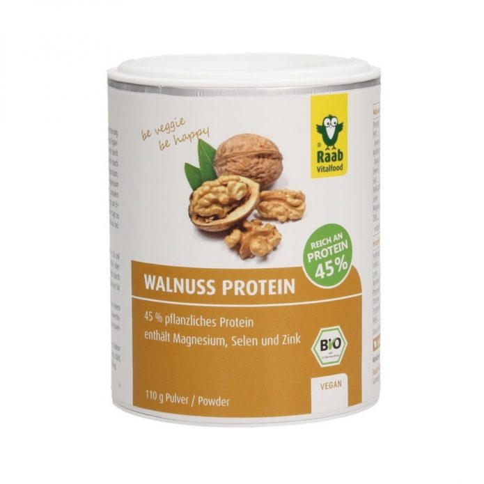 Bột protein hạt óc chó hữu cơ, 45% protein 110g - Raab