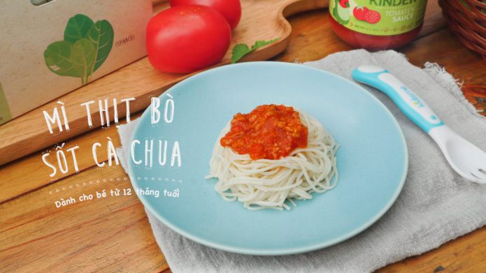 Mì ăn dặm Men No Sato với sốt cà chua và thịt bò bằm 1