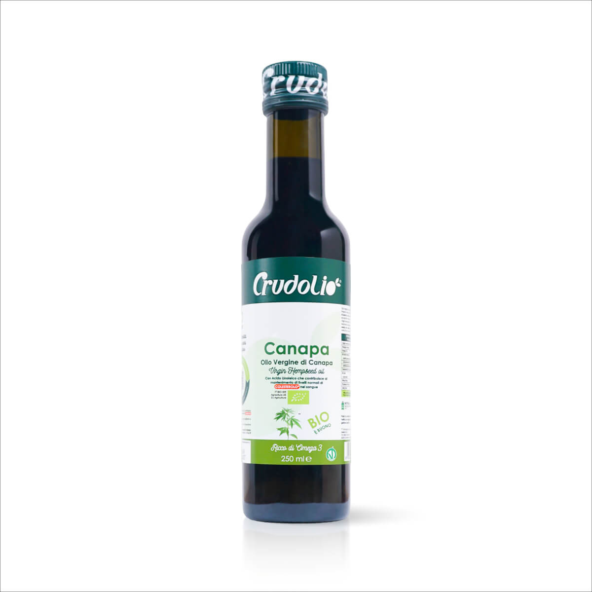 Dầu hạt gai dầu hữu cơ ép lạnh nguyên chất Crudolio 250ml