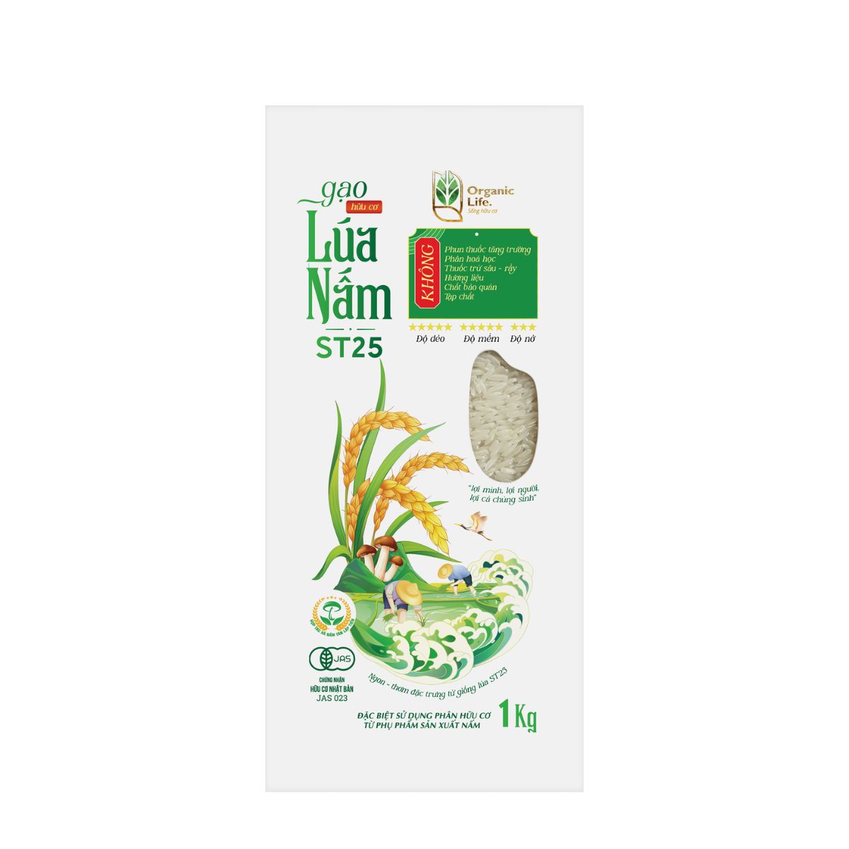 Gạo Lúa Nấm Hữu Cơ ST25 Organic Life
