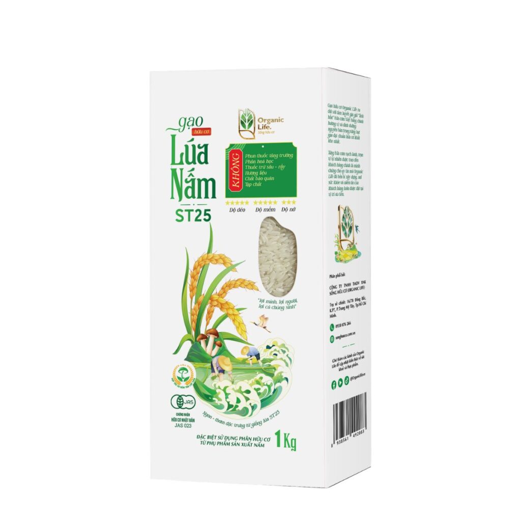 Gạo Lúa Nấm Hữu Cơ ST25 Organic Life 1kg